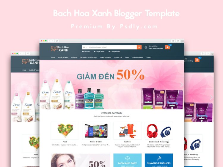 Bach Hoa Xanh Blogger Template Premium Version Free Download