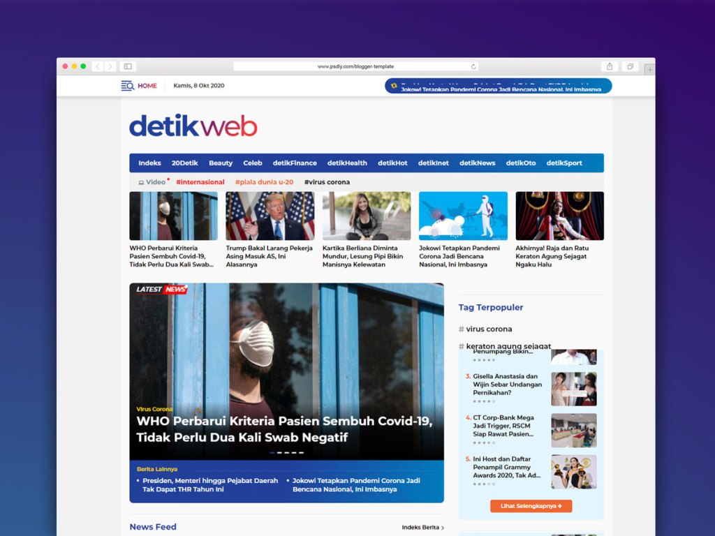Detikweb Blogger Template Free