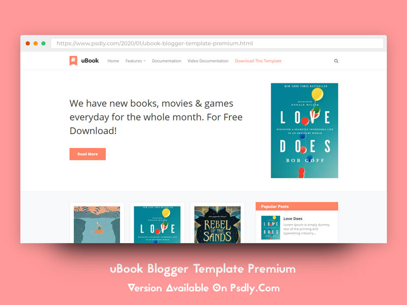 Download Free uBook Blogger Template