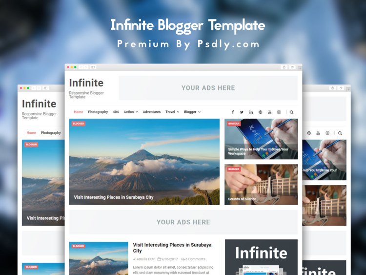 Infinite Responsive Blogger Template Premium Free