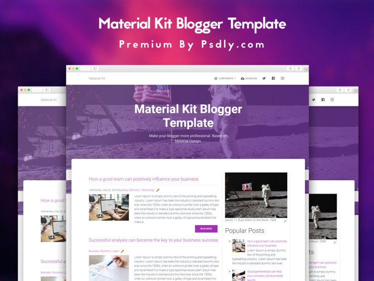 Material Kit Blogger Template