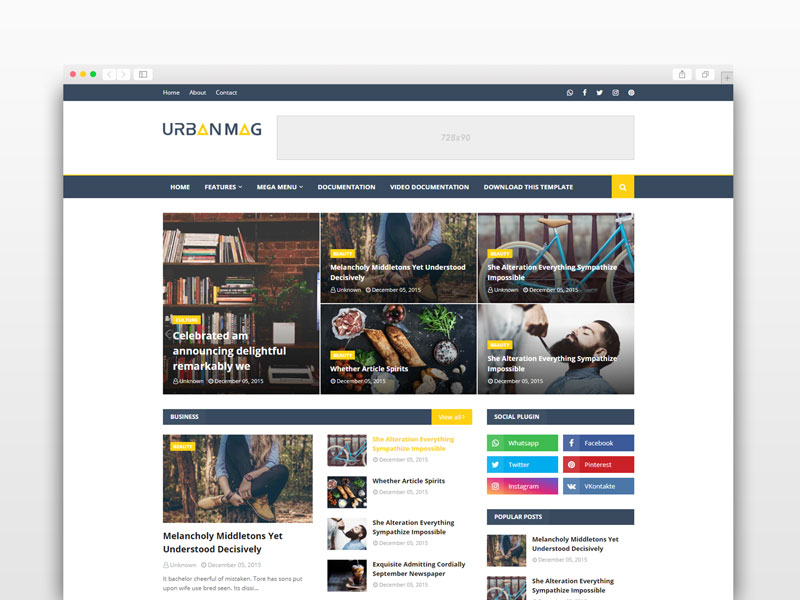 Urban Mag Blogger Template Premium